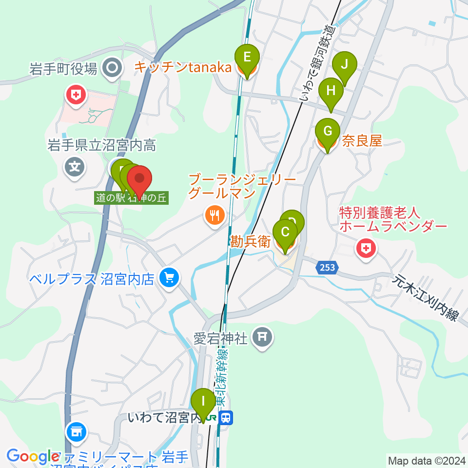 石神の丘美術館周辺のファミレス・ファーストフード一覧地図