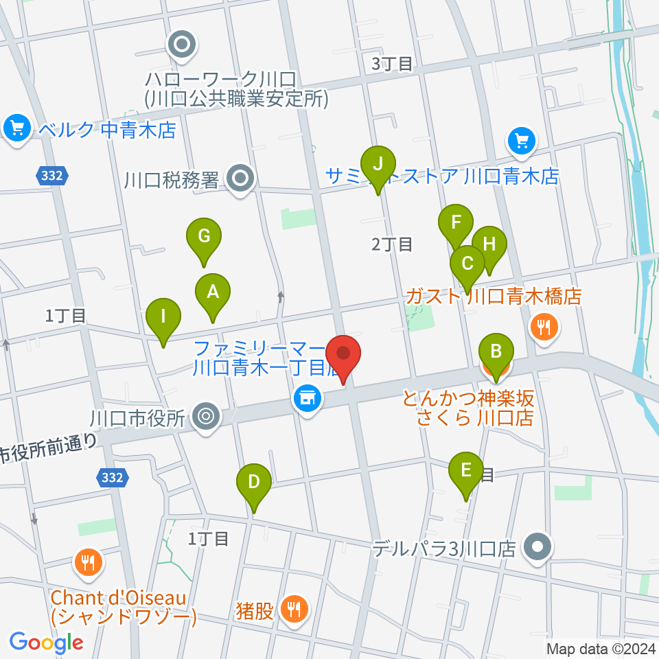 さいとう音楽教室周辺のファミレス・ファーストフード一覧地図