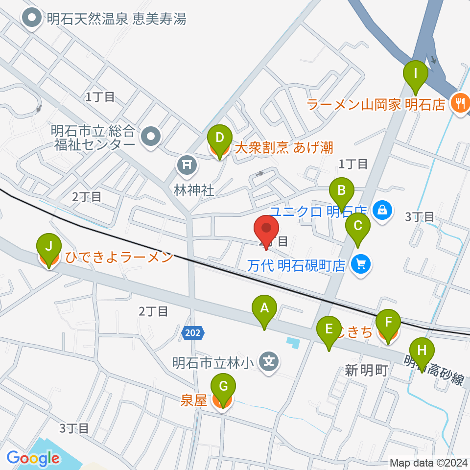 スタジオファンフル周辺のファミレス・ファーストフード一覧地図