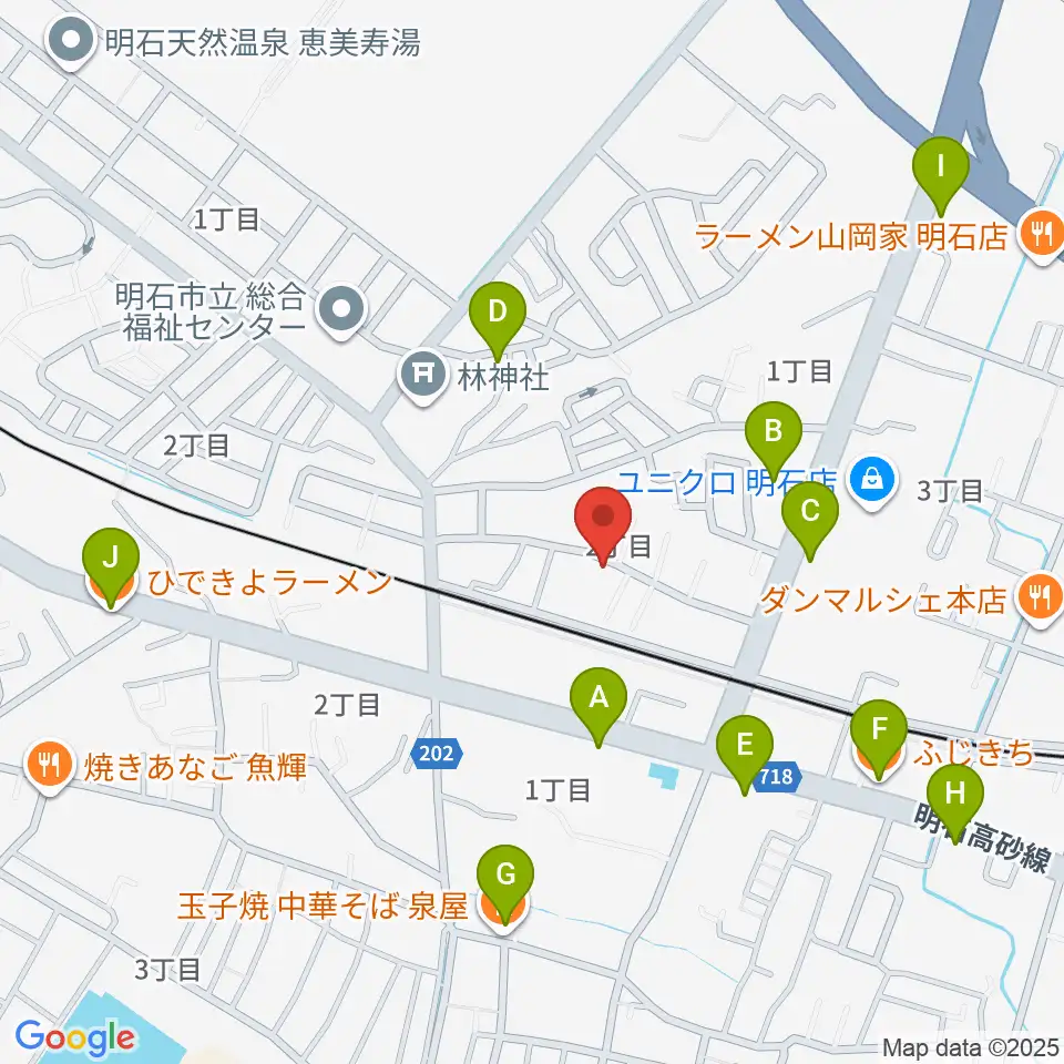 スタジオファンフル周辺のファミレス・ファーストフード一覧地図