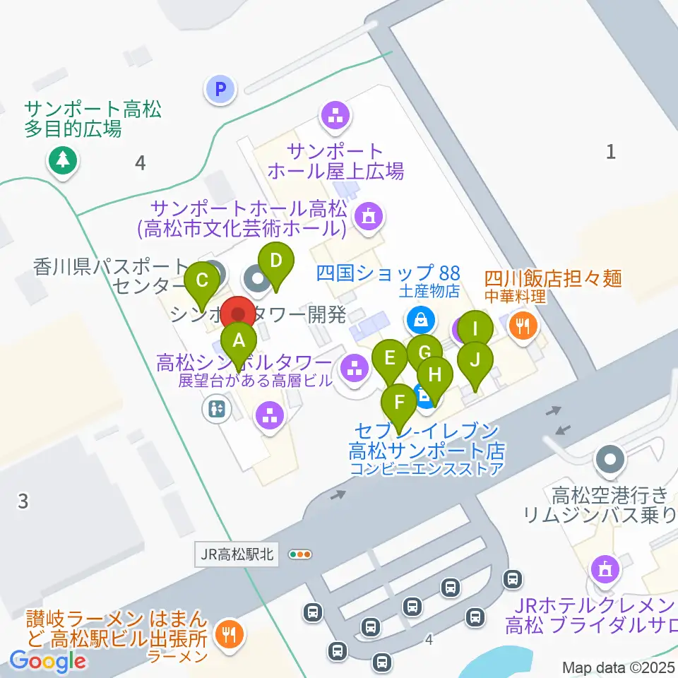 e-とぴあ・かがわ周辺のファミレス・ファーストフード一覧地図