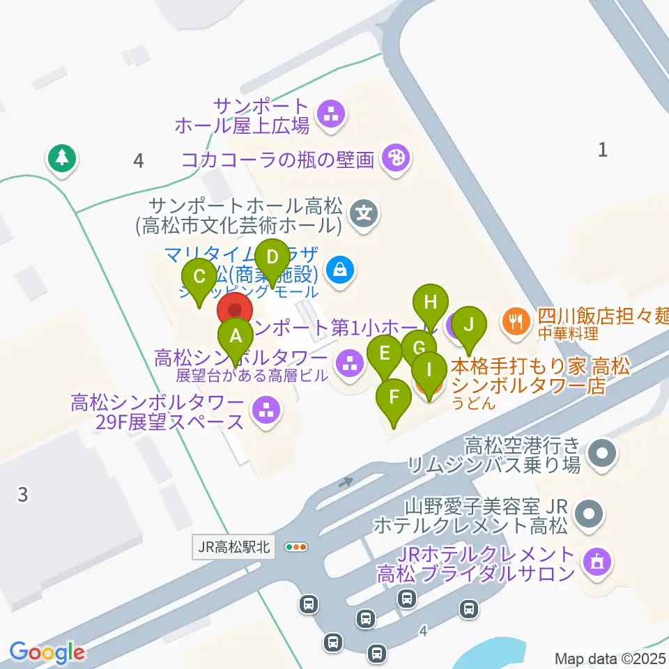 e-とぴあ・かがわ周辺のファミレス・ファーストフード一覧地図