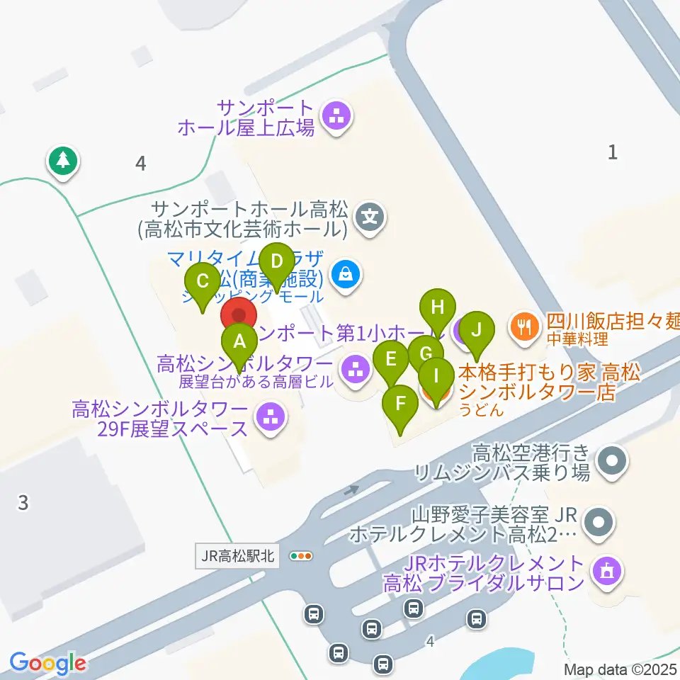 e-とぴあ・かがわ周辺のファミレス・ファーストフード一覧地図