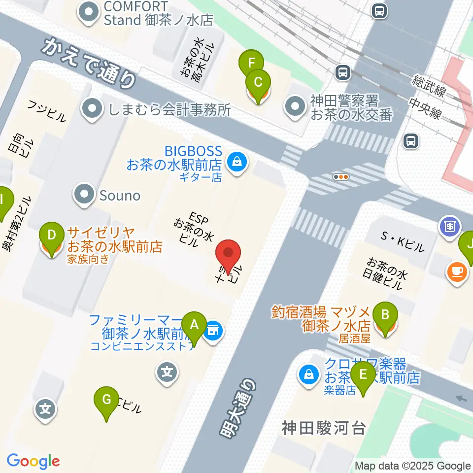 NARU周辺のファミレス・ファーストフード一覧地図