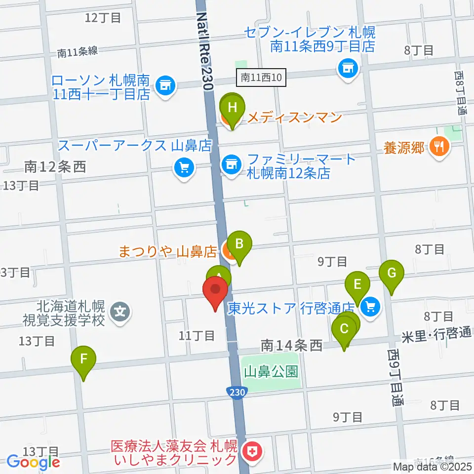 ピアノプラザセイヤスターツ周辺のファミレス・ファーストフード一覧地図