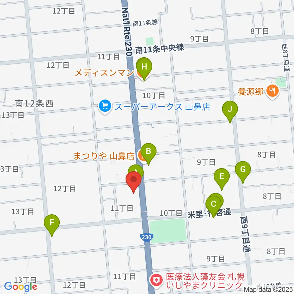 ピアノプラザセイヤスターツ周辺のファミレス・ファーストフード一覧地図