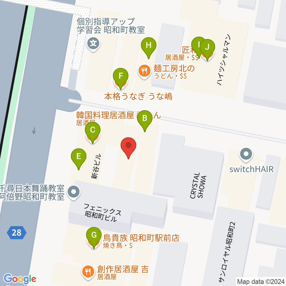 昭和町ダッチ周辺のファミレス・ファーストフード一覧地図