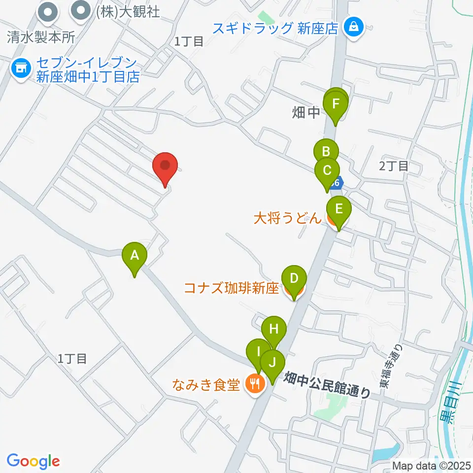 久保田チェンバロ工房周辺のファミレス・ファーストフード一覧地図