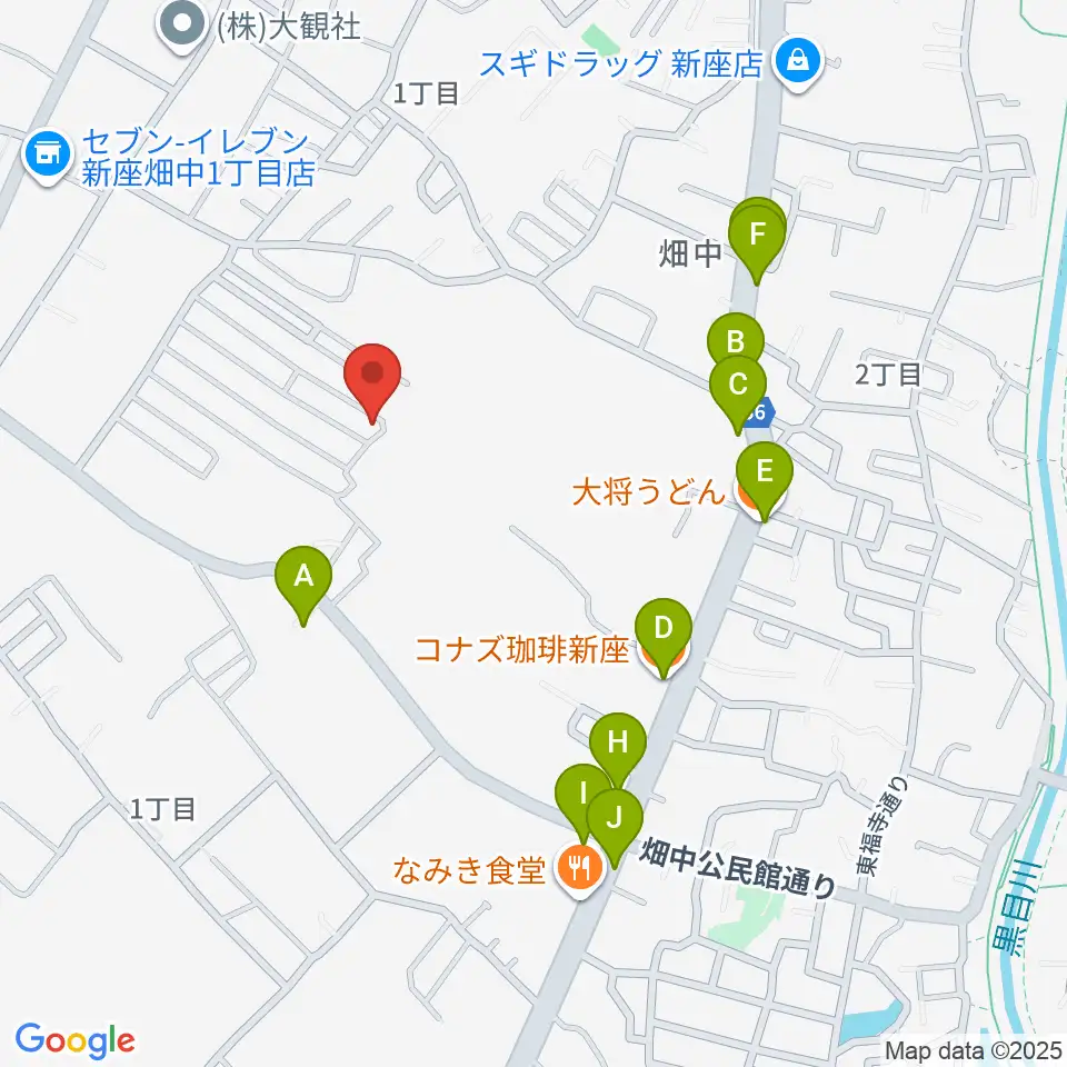 久保田チェンバロ工房周辺のファミレス・ファーストフード一覧地図