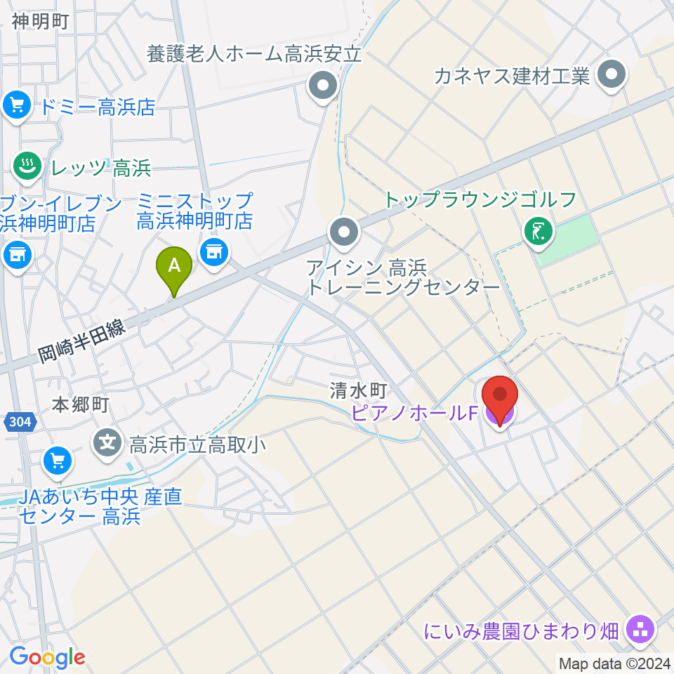 ピアノホールF周辺のファミレス・ファーストフード一覧地図