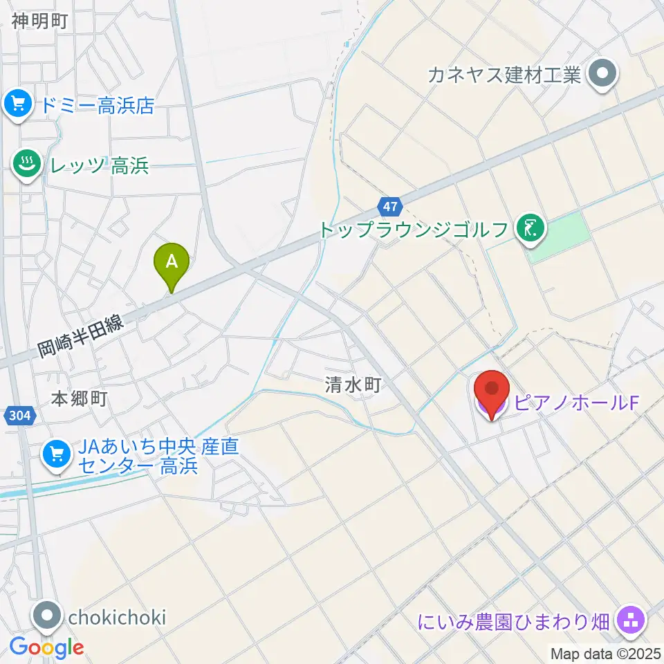 ピアノホールF周辺のファミレス・ファーストフード一覧地図