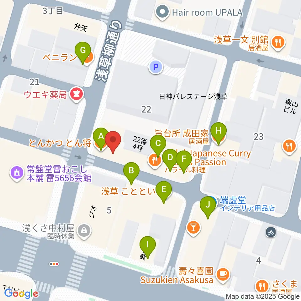 ネイキッドギターワークス周辺のファミレス・ファーストフード一覧地図