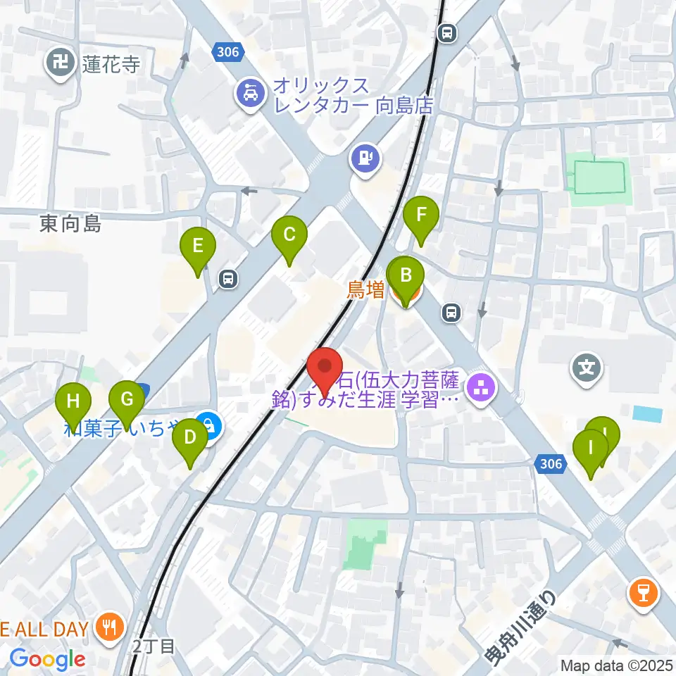 ユートリヤ すみだ生涯学習センター周辺のファミレス・ファーストフード一覧地図