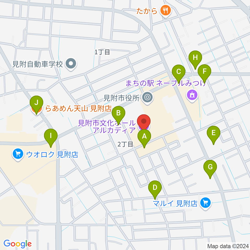 見附市文化ホール アルカディア周辺のファミレス・ファーストフード一覧地図