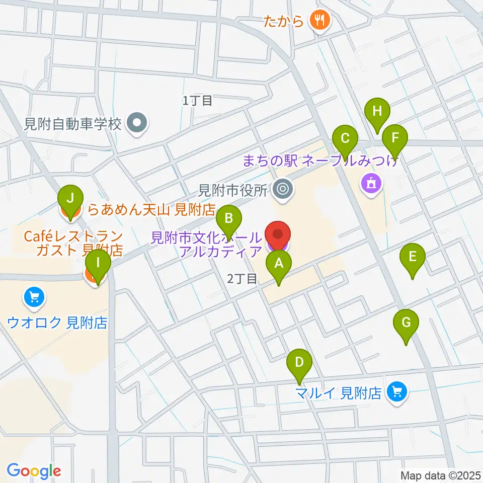 見附市文化ホール アルカディア周辺のファミレス・ファーストフード一覧地図