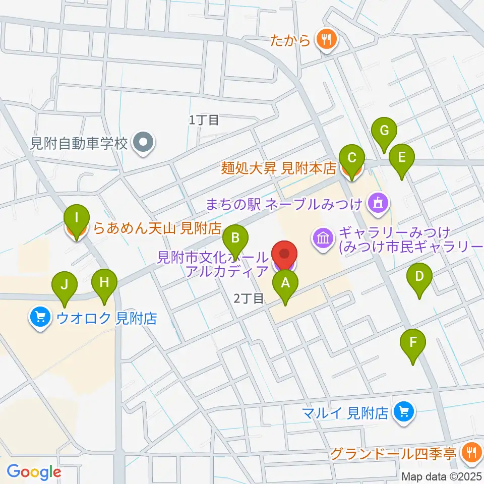 見附市文化ホール アルカディア周辺のファミレス・ファーストフード一覧地図