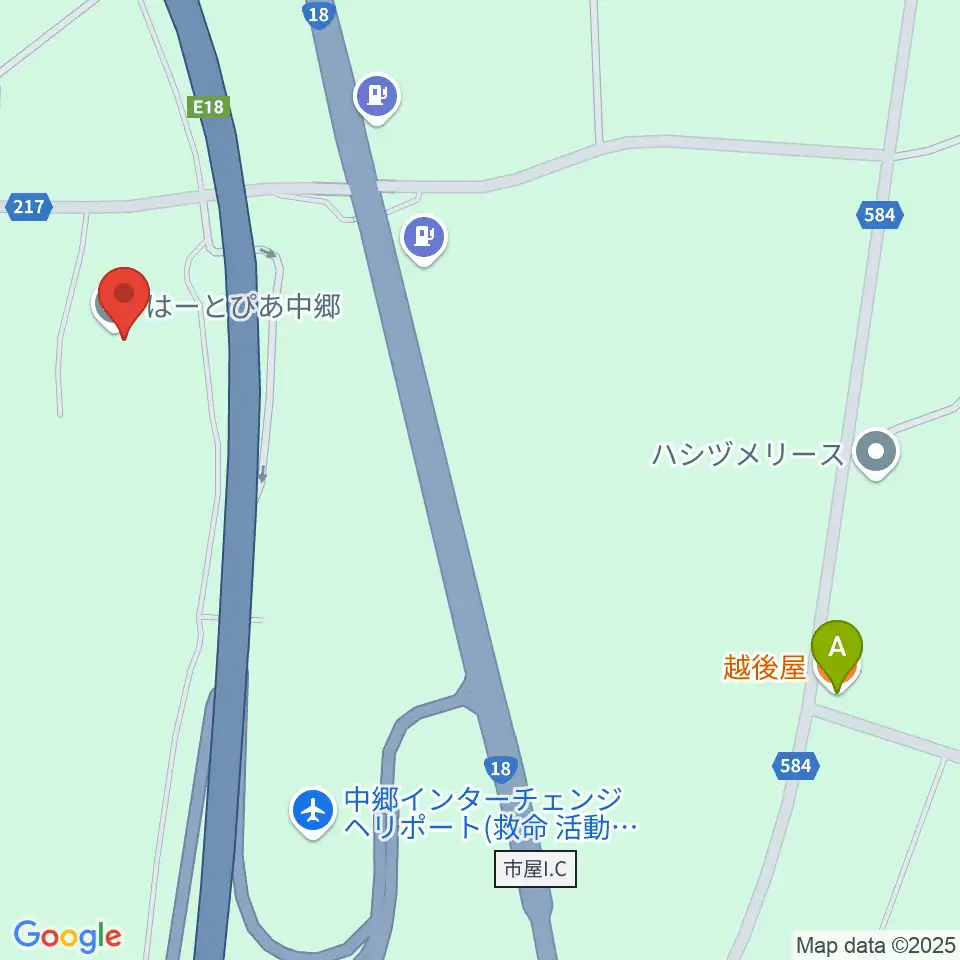 はーとぴあ中郷周辺のファミレス・ファーストフード一覧地図
