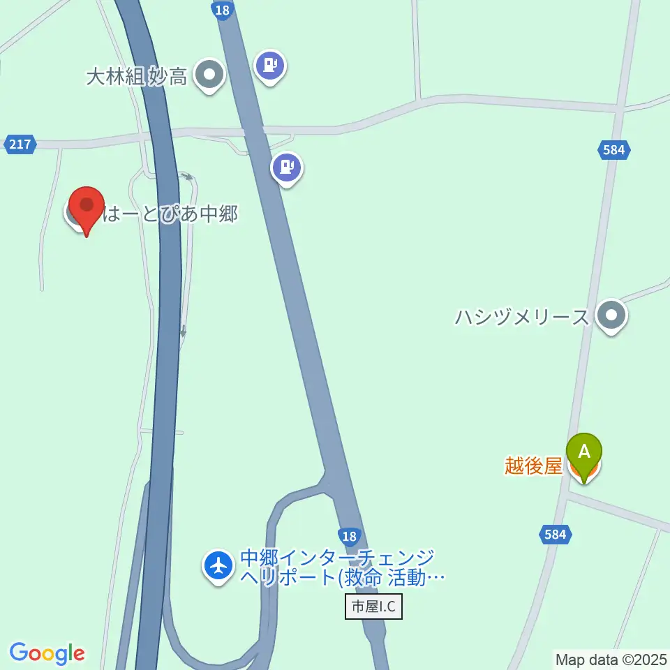 はーとぴあ中郷周辺のファミレス・ファーストフード一覧地図
