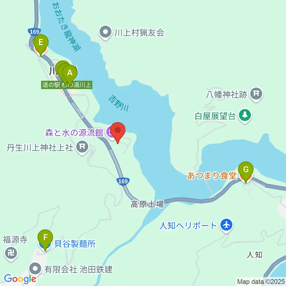 川上総合センターやまぶきホール周辺のファミレス・ファーストフード一覧地図