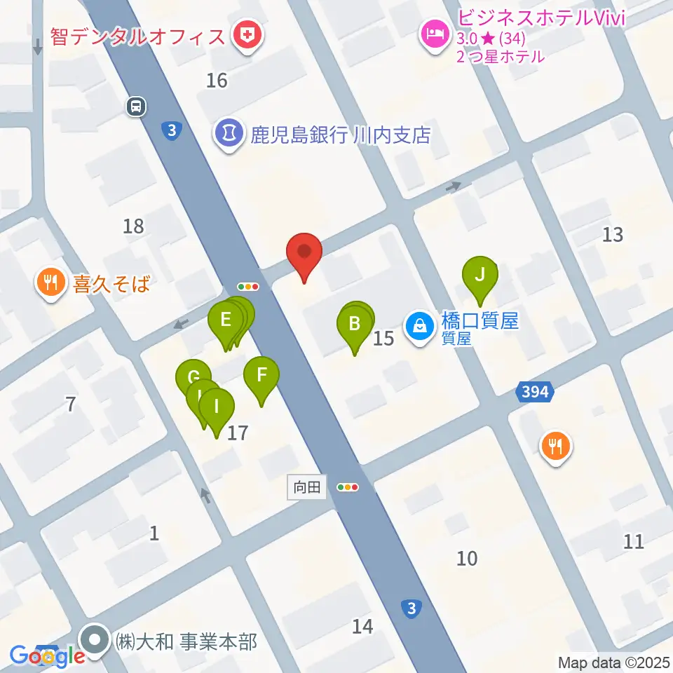 藤井ピアノサービス周辺のファミレス・ファーストフード一覧地図