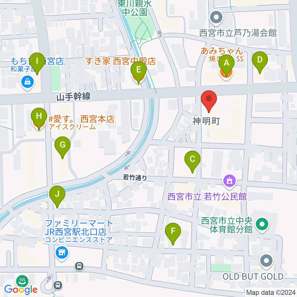 トップピアノ周辺のファミレス・ファーストフード一覧地図