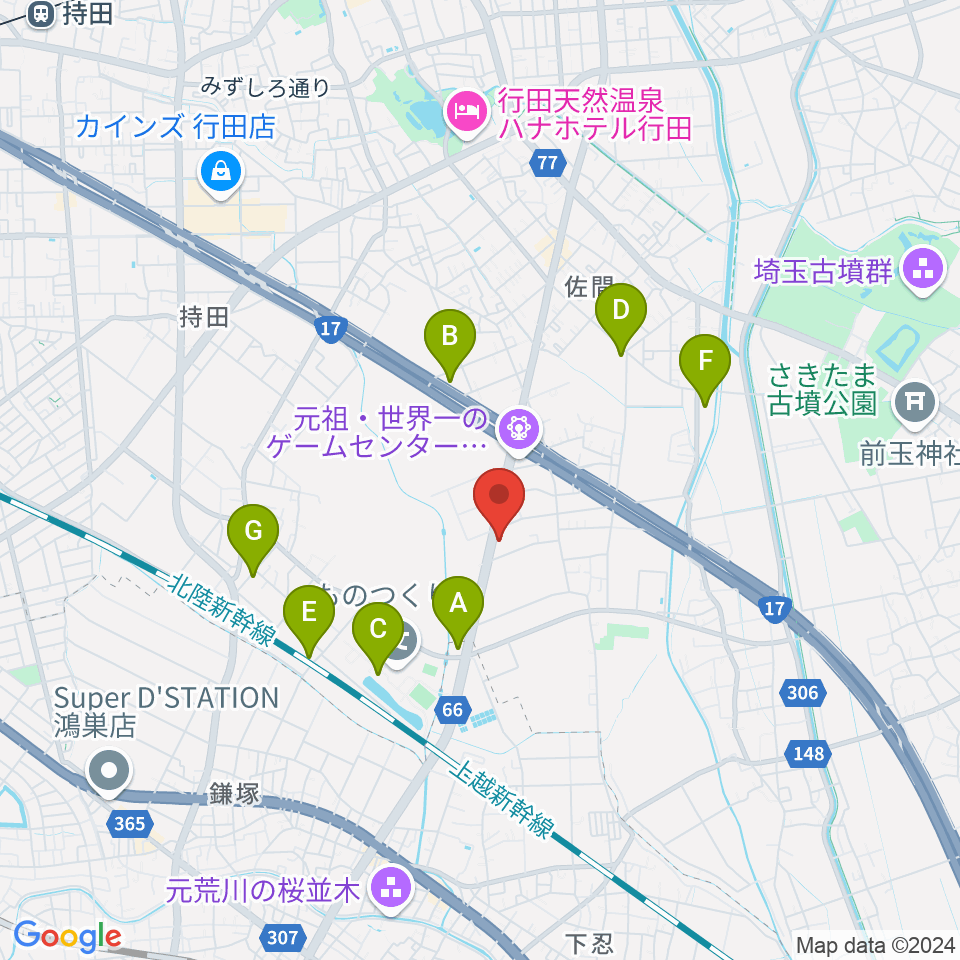 ビートハウス1193周辺のファミレス・ファーストフード一覧地図