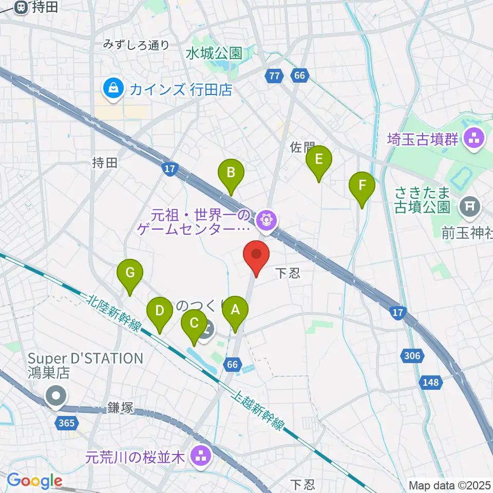 ビートハウス1193周辺のファミレス・ファーストフード一覧地図