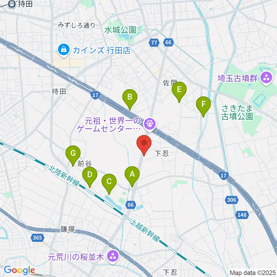ビートハウス1193周辺のファミレス・ファーストフード一覧地図