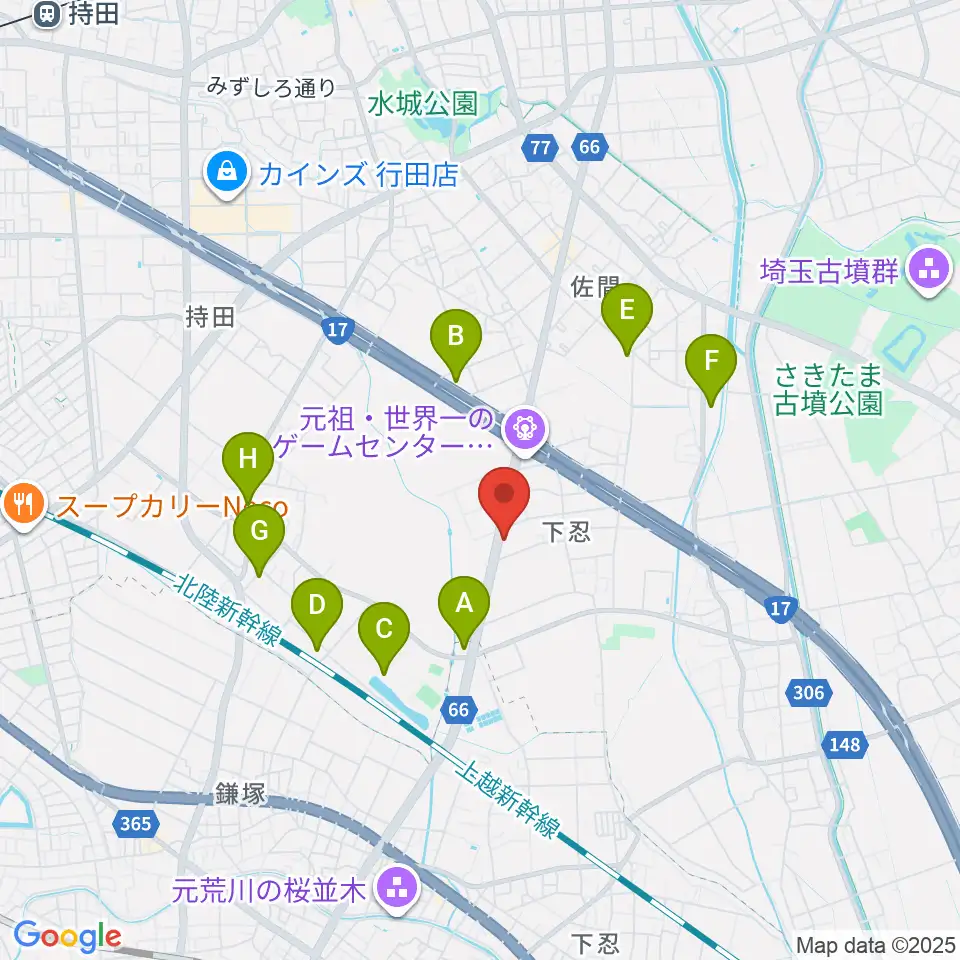 ビートハウス1193周辺のファミレス・ファーストフード一覧地図