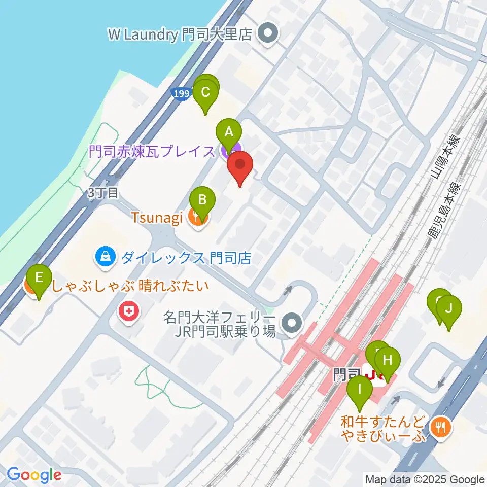 BRICK HALL周辺のファミレス・ファーストフード一覧地図