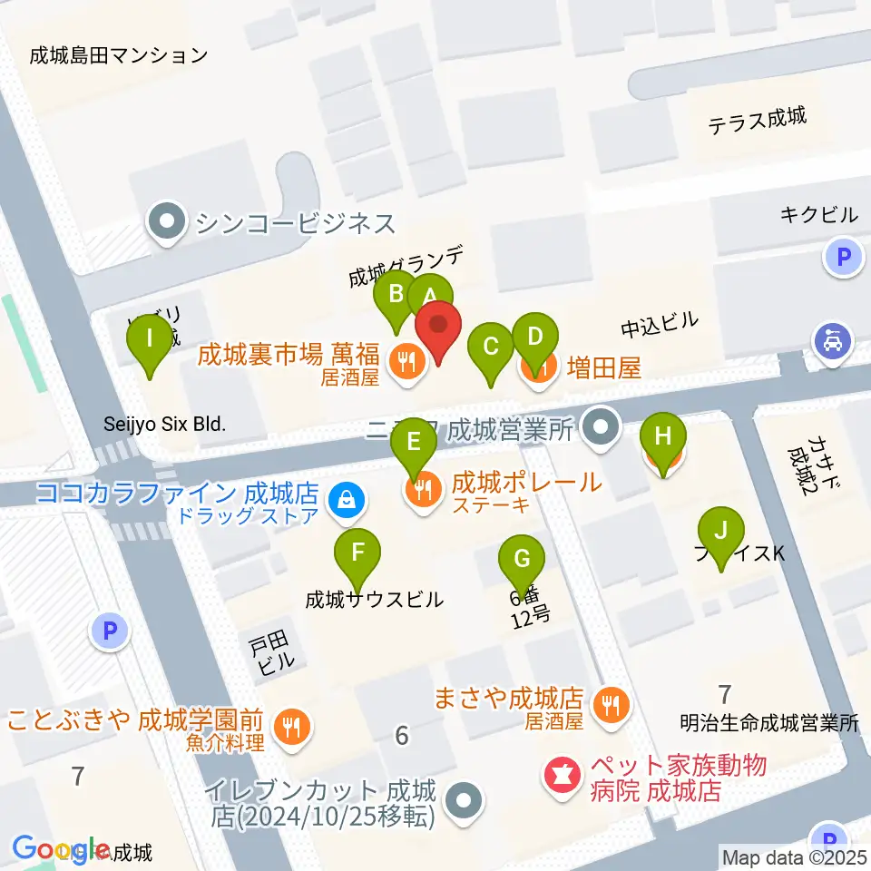 カフェ・ブールマン周辺のファミレス・ファーストフード一覧地図