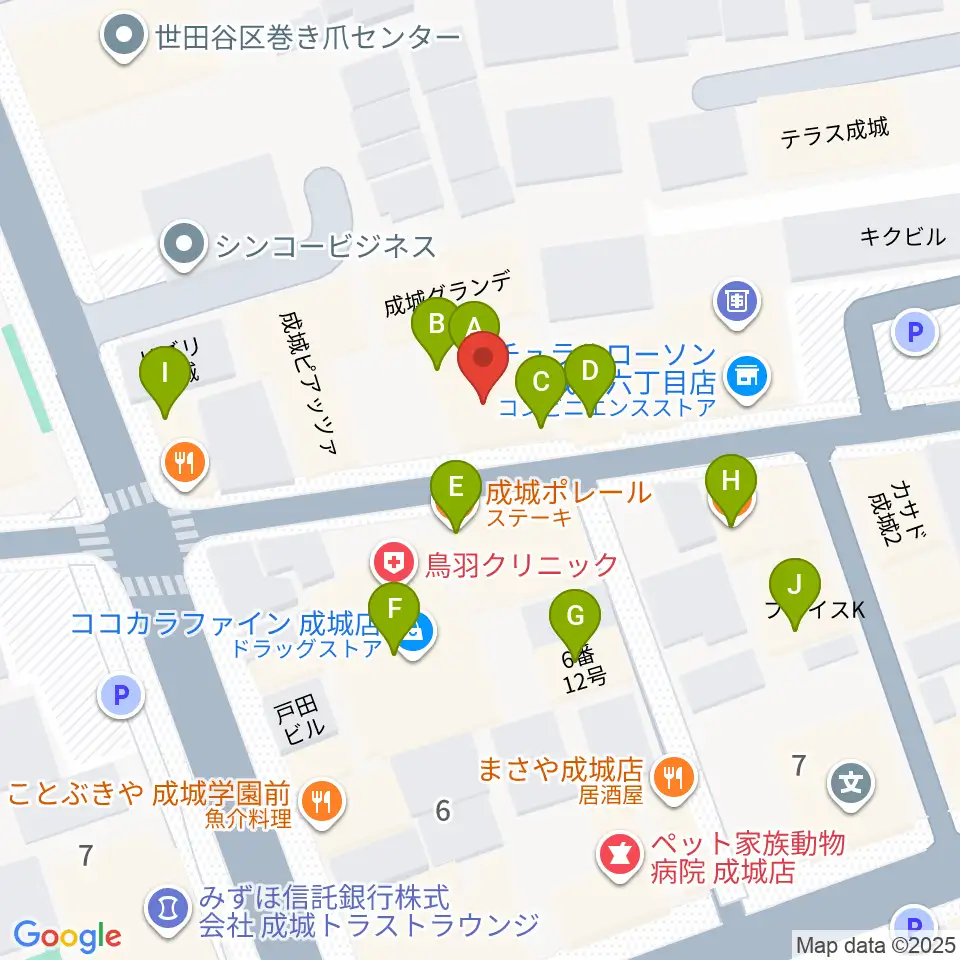 カフェ・ブールマン周辺のファミレス・ファーストフード一覧地図