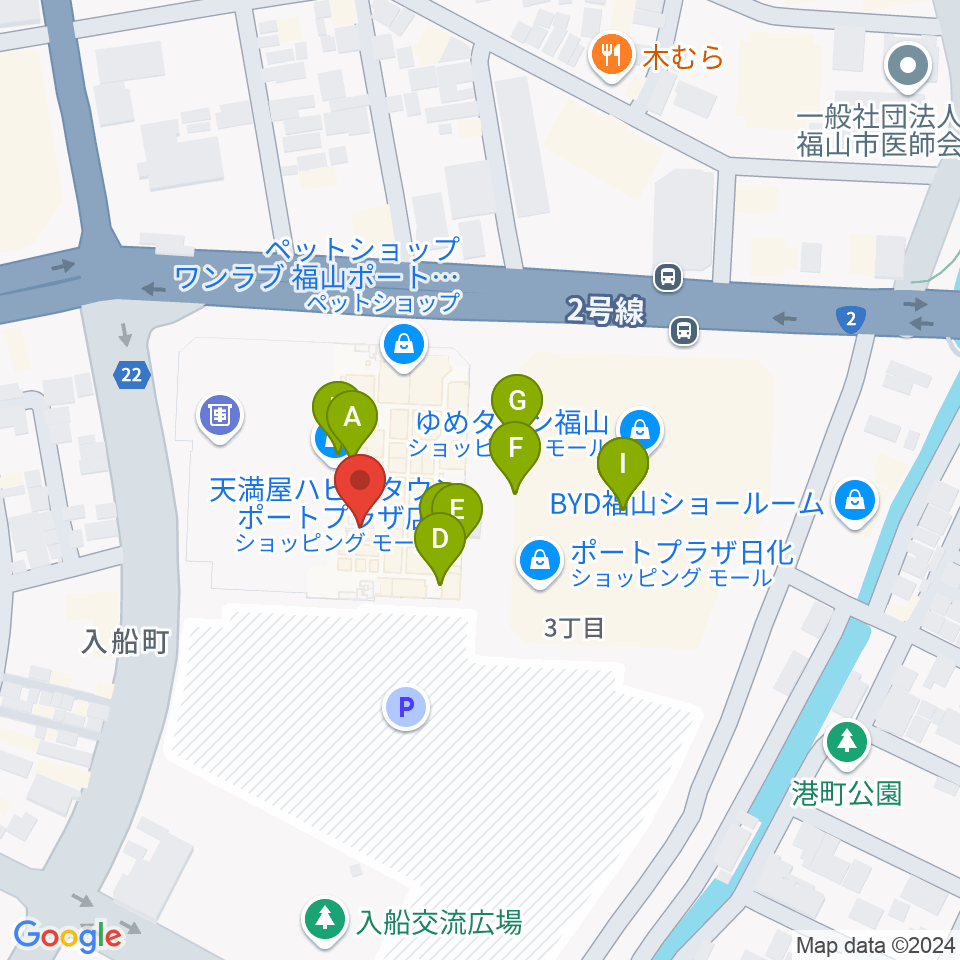 ミュージックパークスガナミ周辺のファミレス・ファーストフード一覧地図