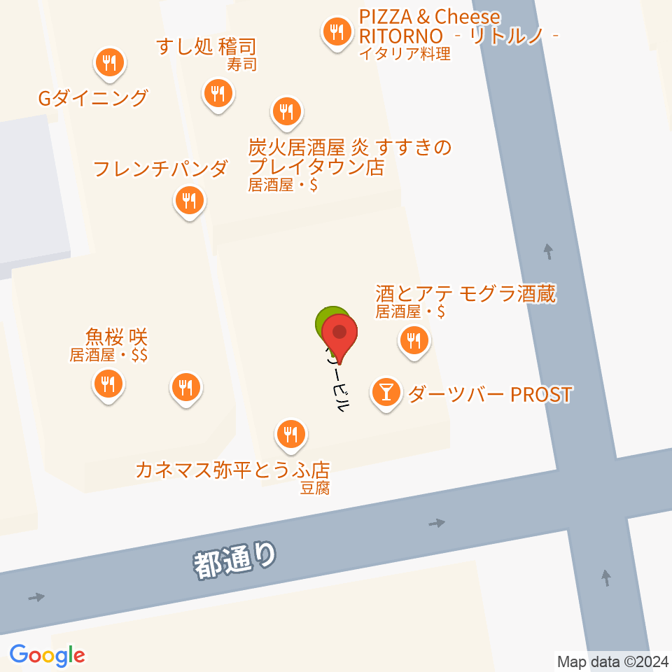 札幌ジェリコ周辺のファミレス・ファーストフード一覧地図