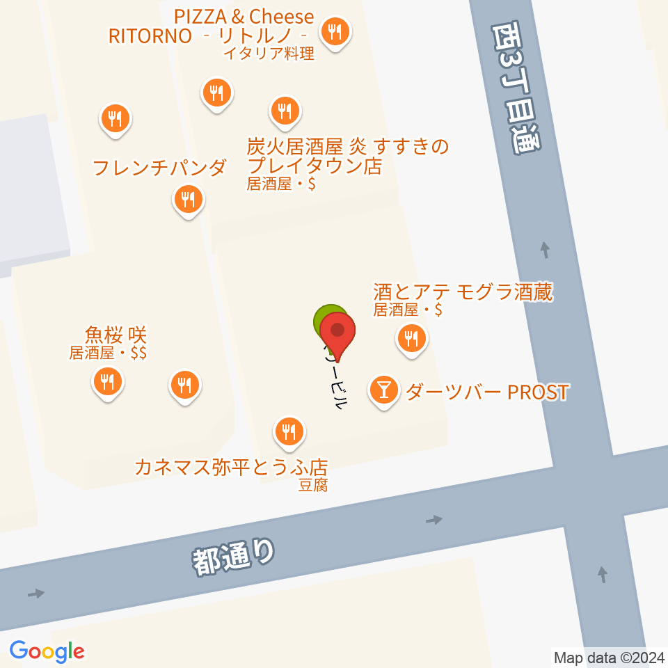 札幌ジェリコ周辺のファミレス・ファーストフード一覧地図