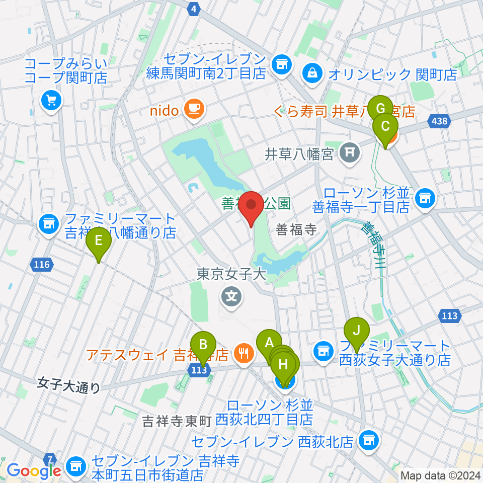 葉月ホールハウス周辺のファミレス・ファーストフード一覧地図