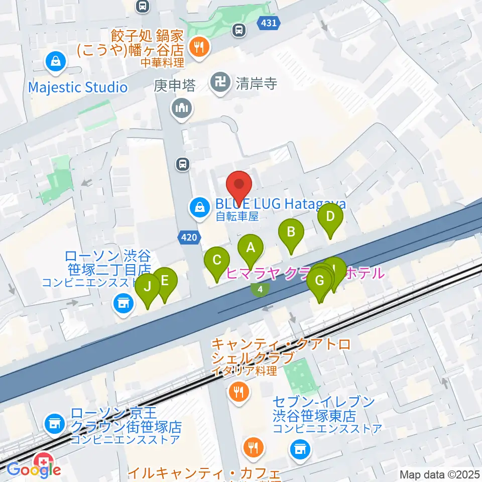 五味和楽器店 東京店周辺のファミレス・ファーストフード一覧地図