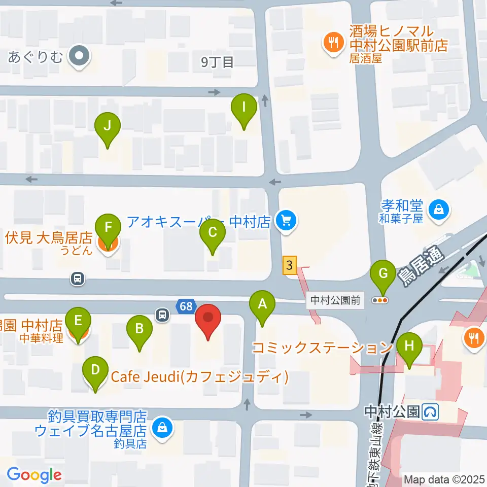 スタジオ・フィオリーレ周辺のファミレス・ファーストフード一覧地図