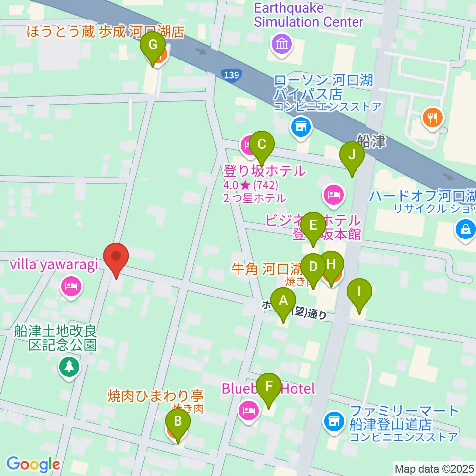 FMふじやま周辺のファミレス・ファーストフード一覧地図