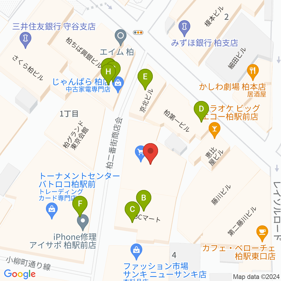 京北ホール周辺のファミレス・ファーストフード一覧地図