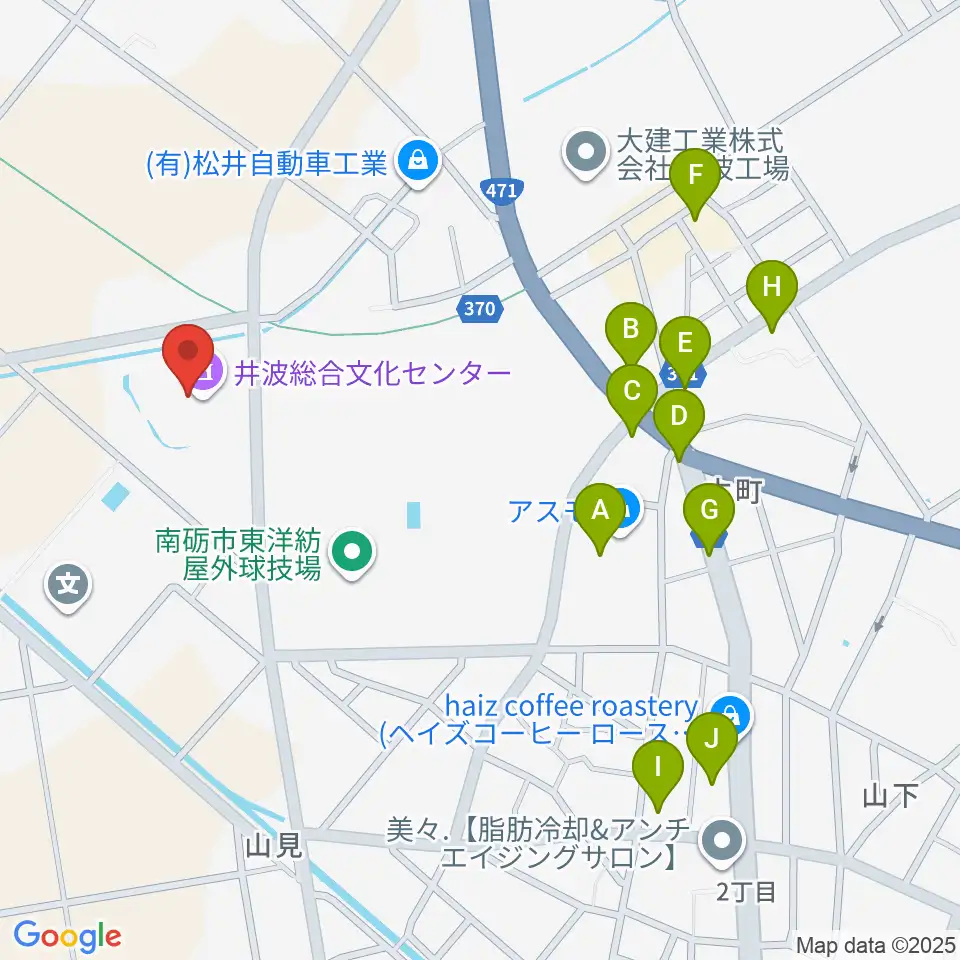 井波総合文化センター周辺のファミレス・ファーストフード一覧地図
