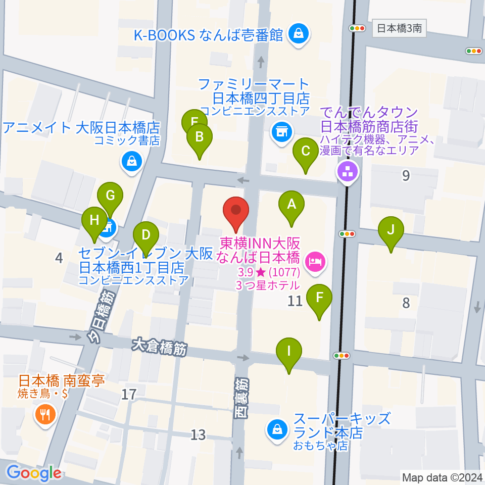 日本橋ポルックスシアター周辺のファミレス・ファーストフード一覧地図