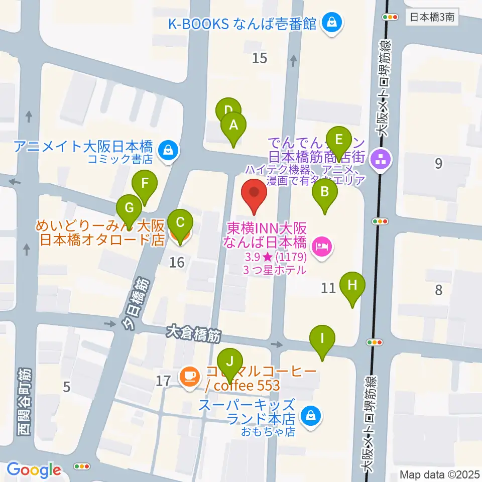 日本橋ポルックスシアター周辺のファミレス・ファーストフード一覧地図
