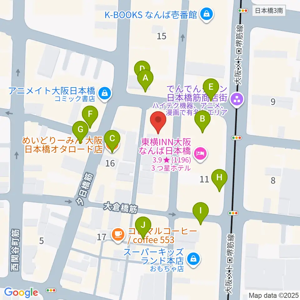 日本橋ポルックスシアター周辺のファミレス・ファーストフード一覧地図