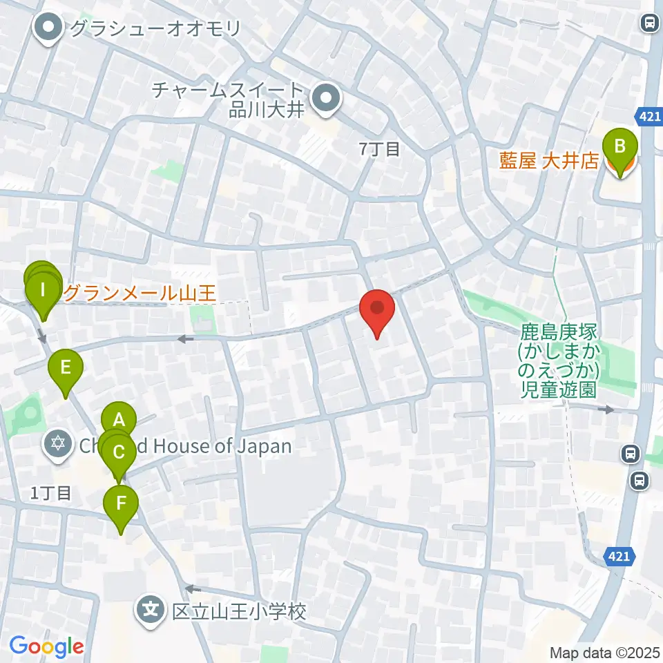 山王オーディアム周辺のファミレス・ファーストフード一覧地図
