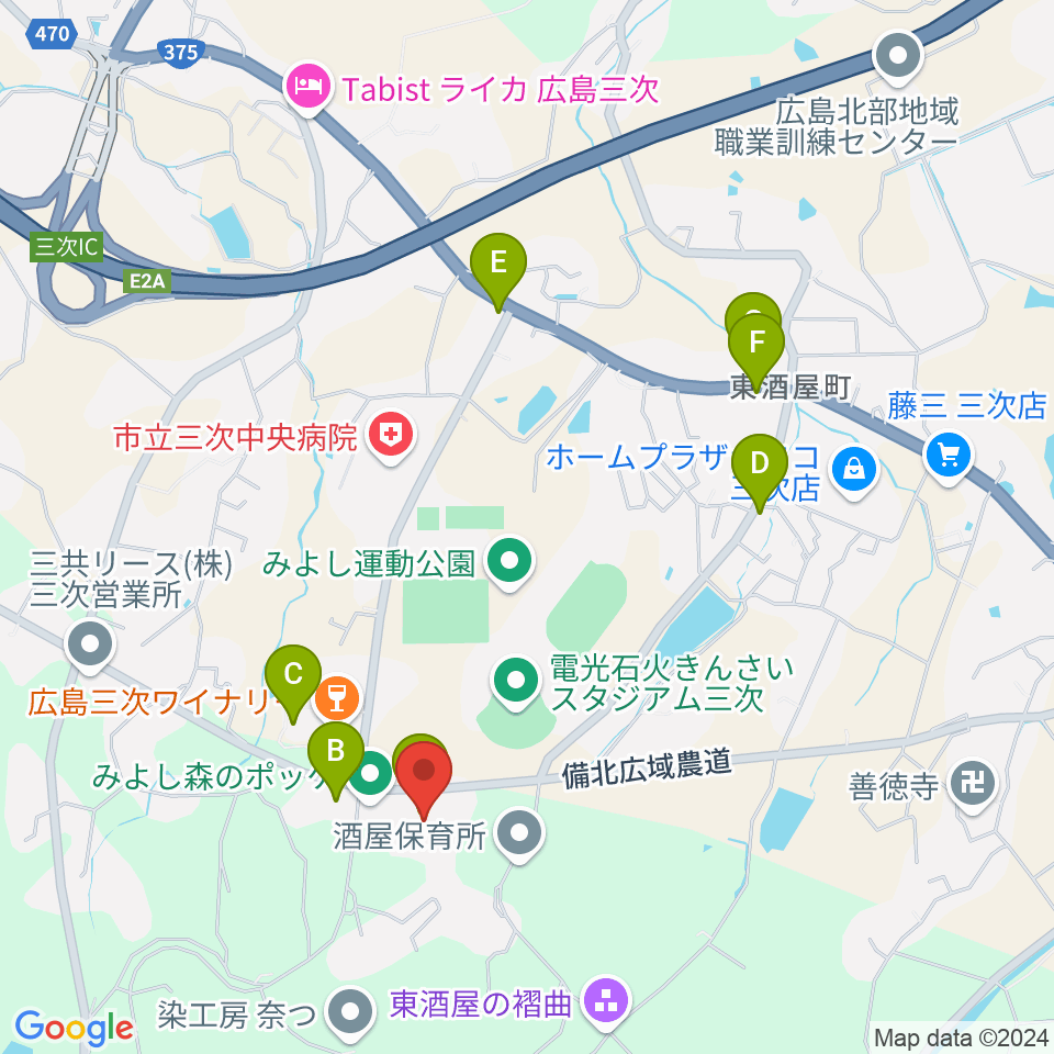 奥田元宋・小田女美術館周辺のファミレス・ファーストフード一覧地図