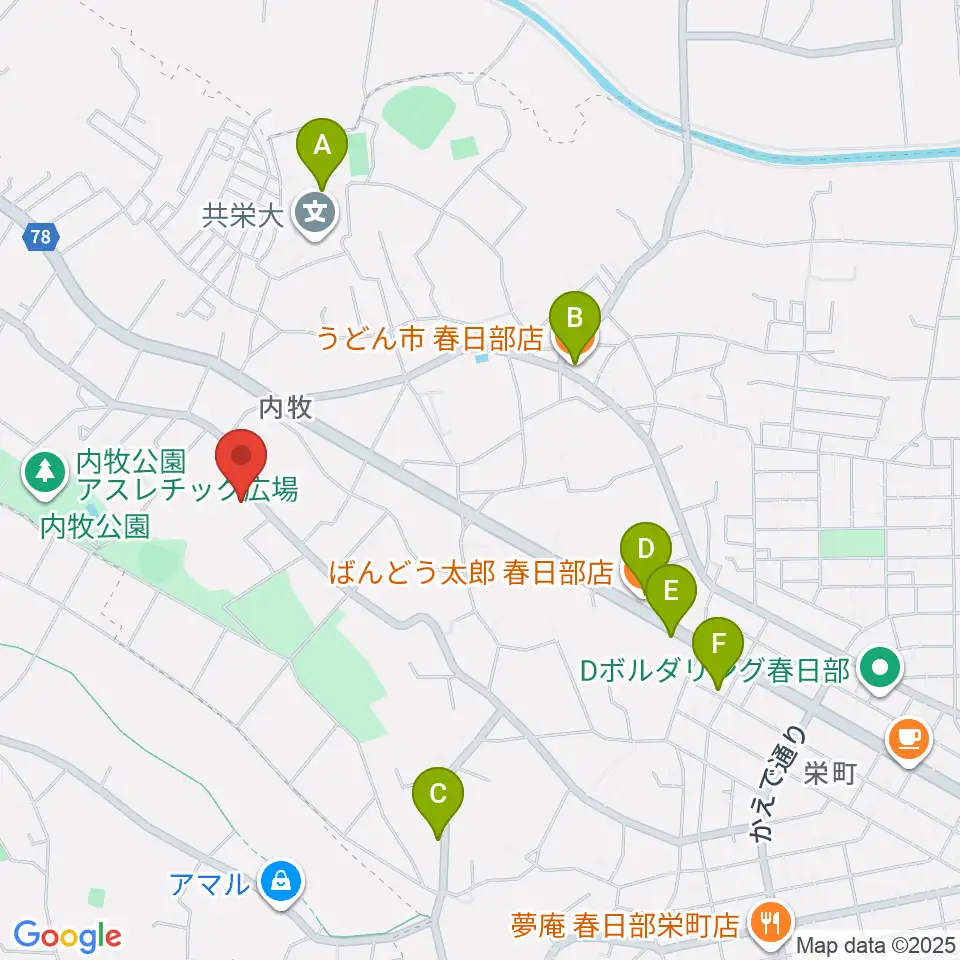 シオンピアノ工房周辺のファミレス・ファーストフード一覧地図