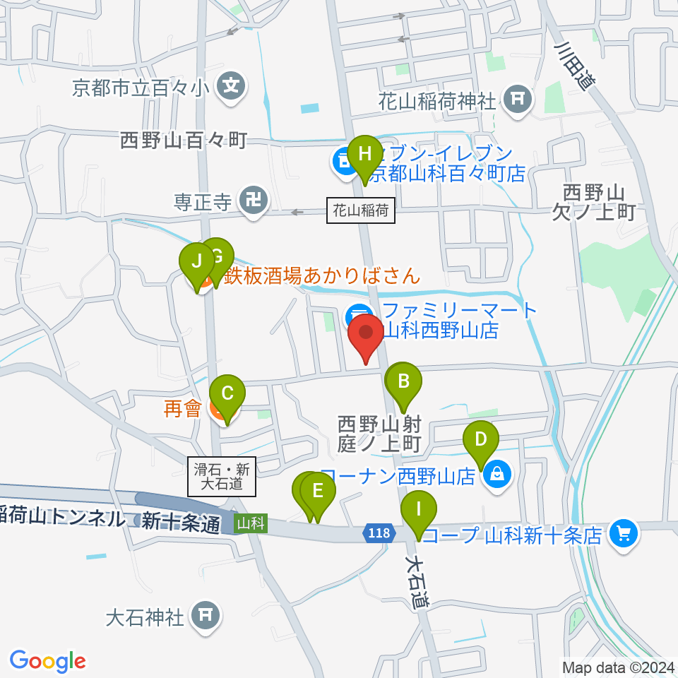 森田ピアノ工房周辺のファミレス・ファーストフード一覧地図