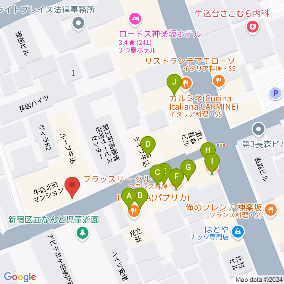 ミュージックスタジオユニバース周辺のファミレス・ファーストフード一覧地図