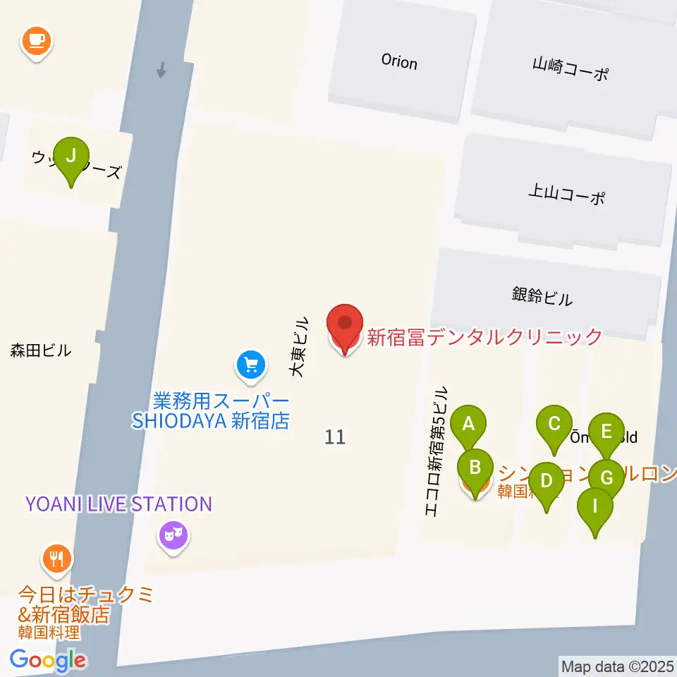 代アニLIVEステーション周辺のファミレス・ファーストフード一覧地図